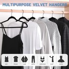 Black Velvet Hangers 60 Pack  Non Slip Felt Hanger  Slim Velvet Clothes Hange   