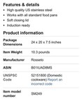 Rosseto Sm249 Multi-chef Soft Closing Lid  Stainless Steel 