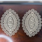 Vintage Handmade Tatting Lace Doily Cream Size 12x8 5 Cottagecore Table Decor