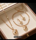 3-piece Elegant Heart Jewelry Set Necklace   Stud Earrings Matching Gift Set