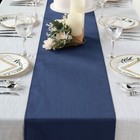 Dark Blue 14x108  Faux Denim Polyester Table Top Runner Wedding Decorations Sale