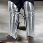 Polished Steel Knight Greaves  Medieval Gothic Leg Armor  Larp Cosplay