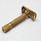 Vtg 1940s Gillette Aristocrat Gold Plated Safety Razor Tto Butterfly Usa Made