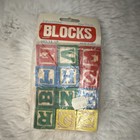 Vintage Educational Non-toxic Wooden Alphabet Letter Blocks  12 Blocks  Ages 3 