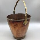Vintage Handmade Coppe Over Silver Ice Bucket Brass Decoration Handle With Tongs