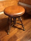 Antique Wood Piano Stool Claw Foot Victorian   Stool Adjustable