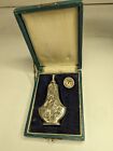 Vintage Mid Century Japanese 925 Sterling Silver Perfume  snuff Bottle    Case