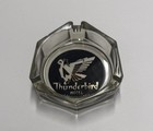 Vintage 1960s Thunderbird Hotel   Casino Las Vegas Gray Glass Cigarette Ashtray
