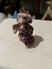 Vintage Poodle With Flowers Ceramic Spaghetti Trim Approx  5  Signed Rare 
