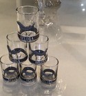 Beluga Vodka Shot Glass With Pewter Fish And Rim Lot Of 6 Shot Glasses