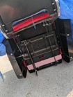 Red Vintage Style Barber Chair Reclining Hydraulic Chrome Base W  Footrest