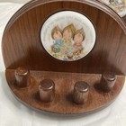 Vintage 1974 1982 Hallmark Thistle Wood Set Of 3 Shelves Bone China Plaques