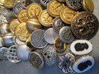 Vintage Metal Shank Ornate Buttons Lot Of 100      1990