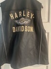 Harley Davidson 100th Anniversary Black Leather Jacket Vest Mens L Excellent