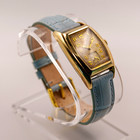     vintage Elgin Watch  Gold-filled Case  Powder Blue Leather Strap  Running    