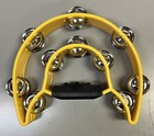 Quality Half Moon Cutaway Tambourine- Double Row Jingles-crisp Bright Sound Yel
