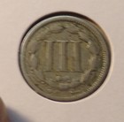 1865 Three Cent Piece Nickel Vg 