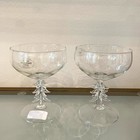Christmas Tree Coupe Wine Glass Set Of 2 Holiday Glam Barware New