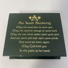 Good Luck Charm   An Irish Blessing Vintage Green Glass Shamrock Original Box