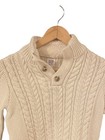 Gap Mock Neck Button Front White Wool Blend Knit Sweater Boys Size M  8 