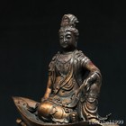 9 5   Old Antique Tibetan Buddhism Temple Bronze Gilt Guanyin Bodhisattva Statue