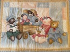 Vintage Cotton Baby Nursery Crib Blanket Toys Princess Bear Wagon 33 x44  Lace