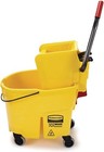Rubbermaid Wavebrake 35 Qt  Plastic Mop Bucket With Wringer