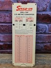 Vintage 1974 Snap-on Tools Drill-tap Us-metric Converter Pull Card  Form Ss-537