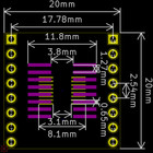 Soic16 Tssop16 Black Pcb Adapter Boards For Smd To Dip Panel Of 25