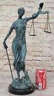 Collectible Bronze Sculpture Statue Historical Figures Blind Lady Of Justice Art