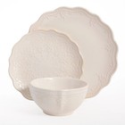 The Pioneer Woman Farmhouse Lace 12-piece Dinnerware Set  Linen