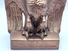 Vtg Brass Plated Cast Bronze Metal American Bald Eagle Bookend Statue 1776 Pmc