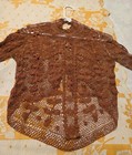Victorian Irish Crochet Lace  Top Blouse Mock Neck Steampunk Edwardian Size Sm