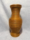 Vintage 1970s Pencil Reed Rattan Vase Mid Century Modern Gabriella Crespi Style
