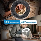 12x Led Magnifying Lamp With Clamp  5 Color Modes  Flexible Gooseneck