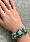 Vintage Native American Navajo Royston Turquoise Sterling Silver Large Bracelet