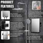 Shower Mirror For Shaving With 2 Replaceable Adhesives - Two Razor Holders