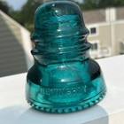 Antique 1910 Hemingray No 40 Vibrant Turquoise Glass Telephone Insulator 