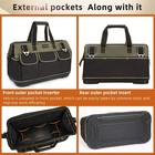 20in Waterproof Wide Mouth Tool Tote Molded Base Adjustable Shoulder Strap