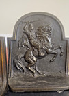 Antique Cast Iron Arabian Warrior On Horseback Hubley N0  314 Bookends