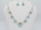 Native American Sterling Silver   Turquoise Navajo Handmade Necklace Earring Set
