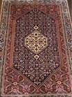Spectacular Tribal Vintage Area Rug Wool Authentic Bijar 3 8 X 5 6 Dark Blue  