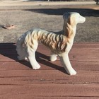 Vintage 1950 s Japan Tan Brown Afghan Hound Small Porcelain Dog Figurine