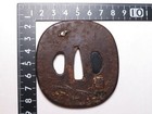 Original Edo Meiji Era Japan Antique Iron Tsuba Birdcage Sword Katana