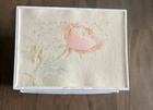Vintage White Floral Plastic File Index Card Box - Holds 3  X 5  Index Cards