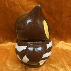 Vintage  70 s Ceramic Glaze Owl Lamp Night Light Mid Century Retro Boho Bird