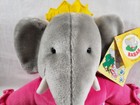 Celeste Elephant Plush New 1989 Gund Babar Girl Pink Dress Queen Stuffed Toy