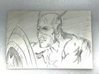Original Captain America Shield Portrait Drawing Comic Art 10 5   x7   