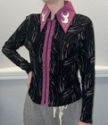 Pleasure Horse Show Horsemanship Equestrian Shirt Medium Purple Silver Sparkle