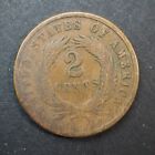1864 2 Cent   civil War Era Coin     nice   Free Shipping M1542